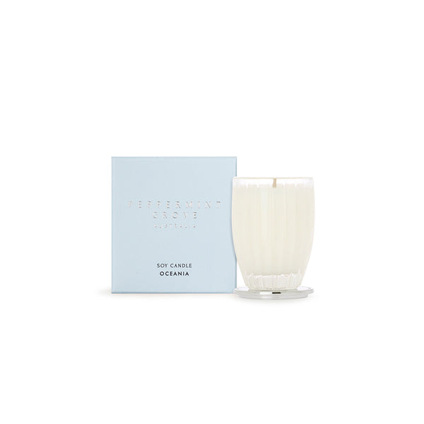 PEPPERMINT GROVE BRAND CANDLE SOY WAX OCEANIA COASTER GLASS
