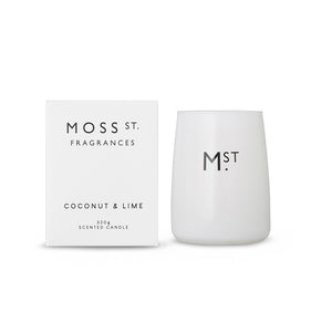 MOSS ST BRAND CANDLE SOY WAX COCONUT AND LIME