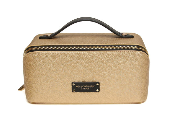 Alice Wheeler Kensington train case-Gold