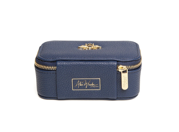 Alice Wheeler Mini jewellery case-Navy