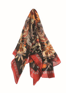 Hot Tomato square scarve Brown tones