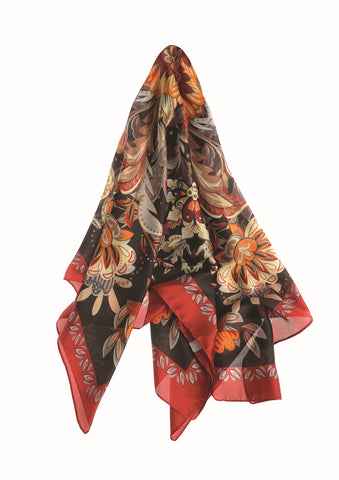 Hot Tomato square scarve Brown tones