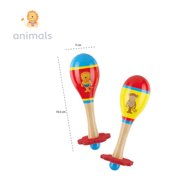 Lion & monkey maraca set