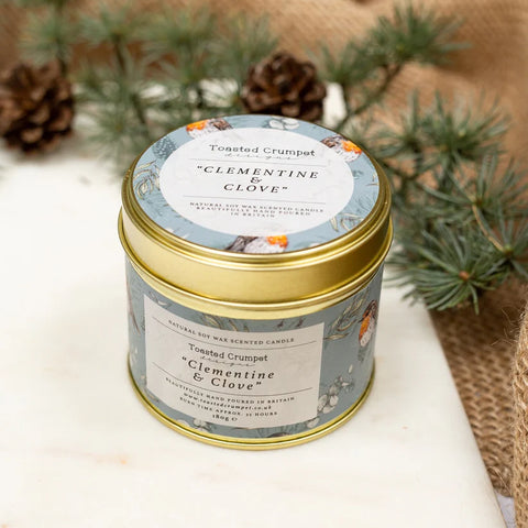 Toasted Crumpet Tin candle-Clementine & Clove