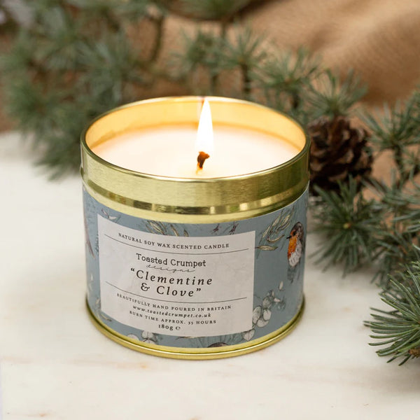 Toasted Crumpet Tin candle-Clementine & Clove