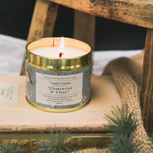 Toasted Crumpet Tin candle-Clementine & Clove