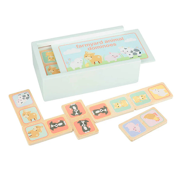 Wooden dominoes set-Farmyard animals