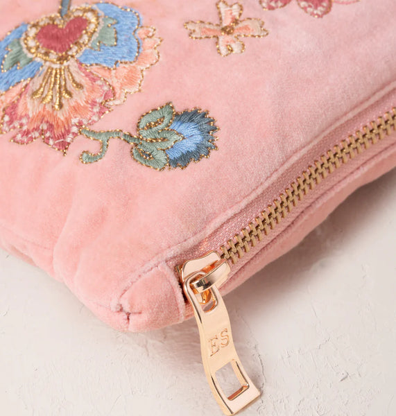 Elizabeth Scarlett Everyday Pouch-Botantical Garden-Pale pink