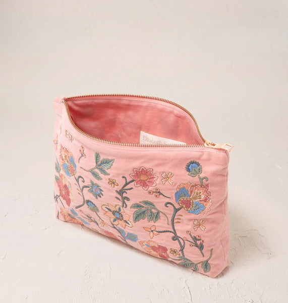 Elizabeth Scarlett Everyday Pouch-Botantical Garden-Pale pink