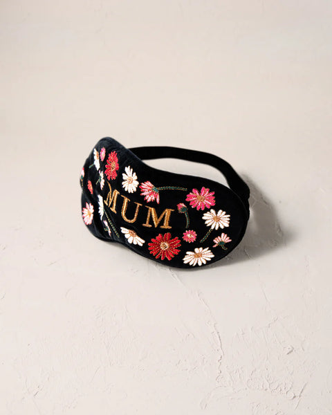 Elizabeth Scarlett Eyemask-Floral "MUM" charcoal