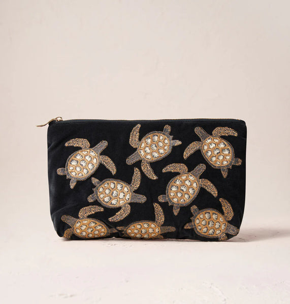 Elizabeth Scarlett Turtle conservation everyday pouch -Charcoal