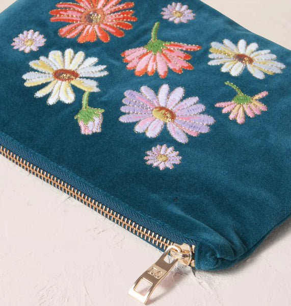 Elizabeth Scarlett Wildflower rich blue mini pouch