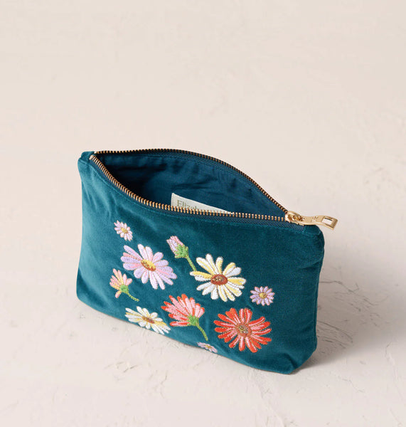 Elizabeth Scarlett Wildflower rich blue mini pouch