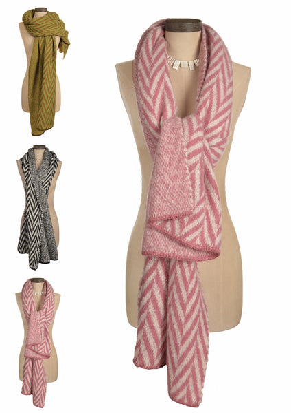 Hot Tomato chevron soft scarve - 3 colours