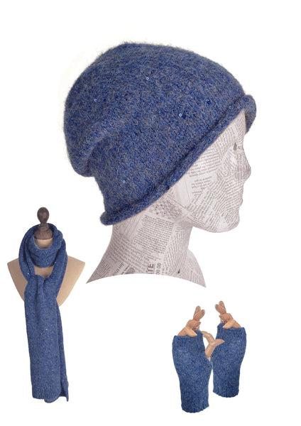 Hot Tomato shimmer sequin beanie hat- 3 colours