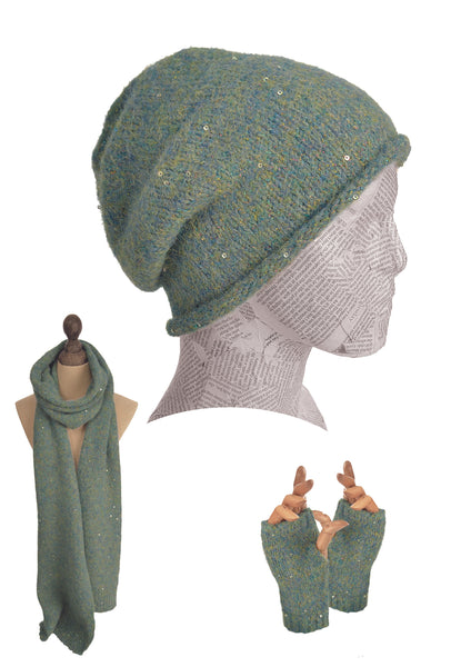 Hot Tomato shimmer sequin beanie hat- 3 colours