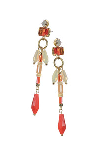 Tequila sunrise cluster drop earrings