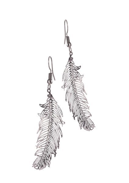 Hot Tomato Feather shepherds hook earrings