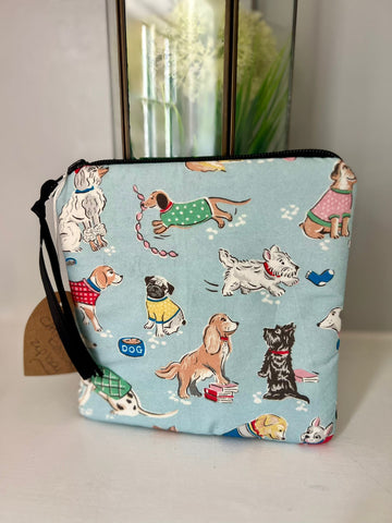 Handsewn Cath Kidston fabric "dog" zipped bag