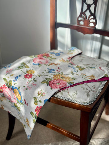 Handsewn child's apron -Retro floral