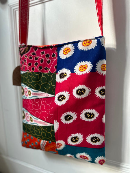 Hand made cross body fabric bag