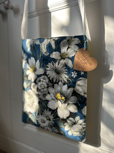 Hand made fabric crossbody bag