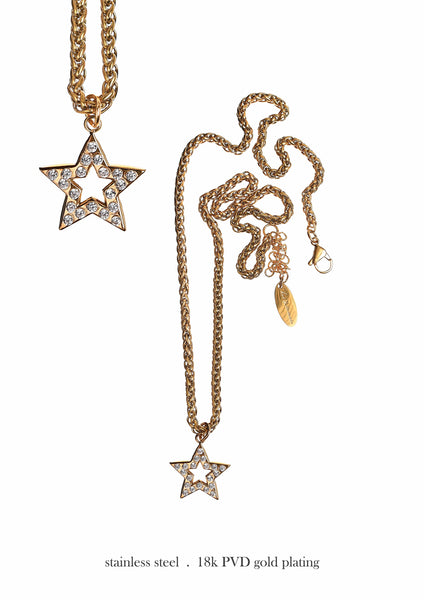 Hot Tomato crystal star pendant necklace