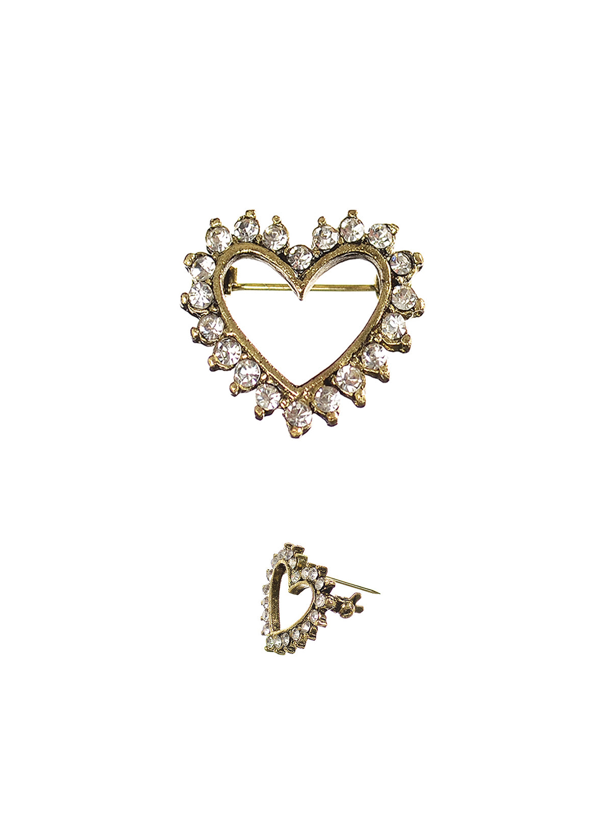 Framed heart brooch