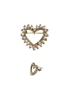 Framed heart brooch