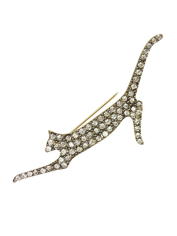 Feline Silhouette stretch cat brooch