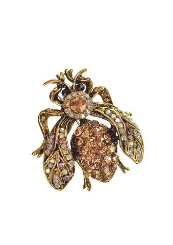 Crystal bee brooch