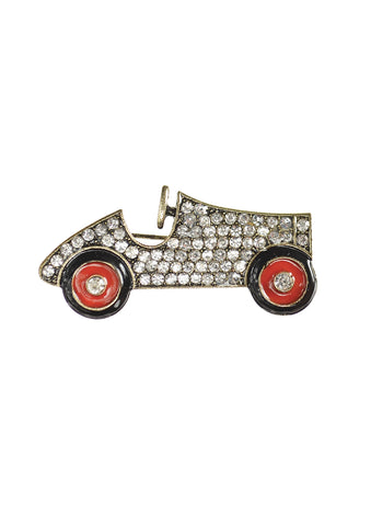 Vintage racing  car brooch