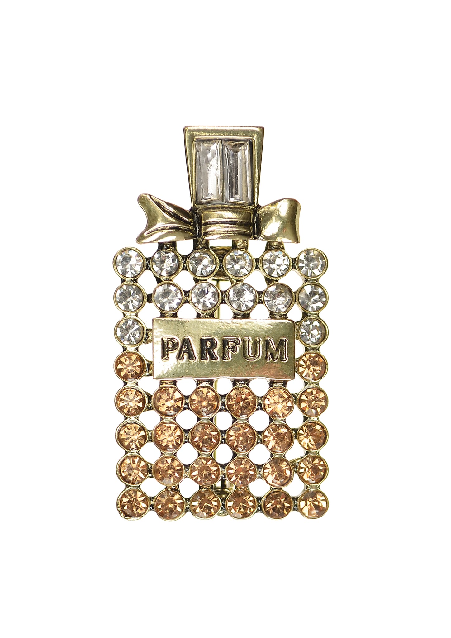 Vintage style perfume bottle brooch