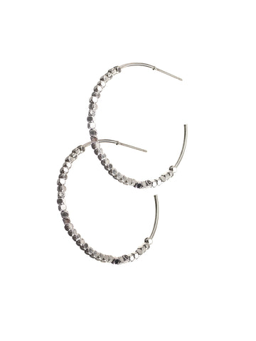 Beaded shimmer hoop earrings