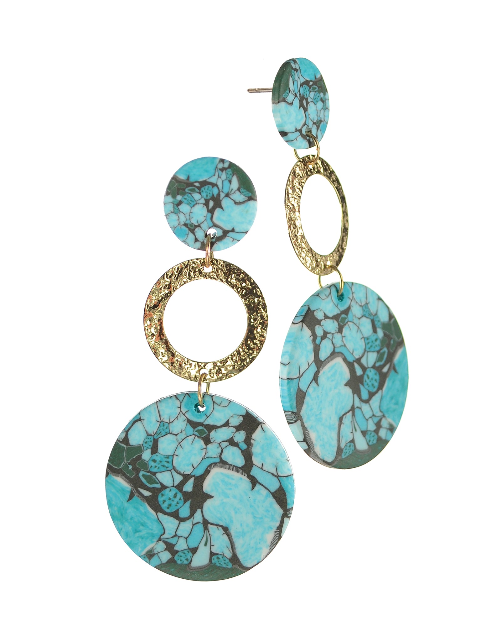 Turquoise and gold drop earrings