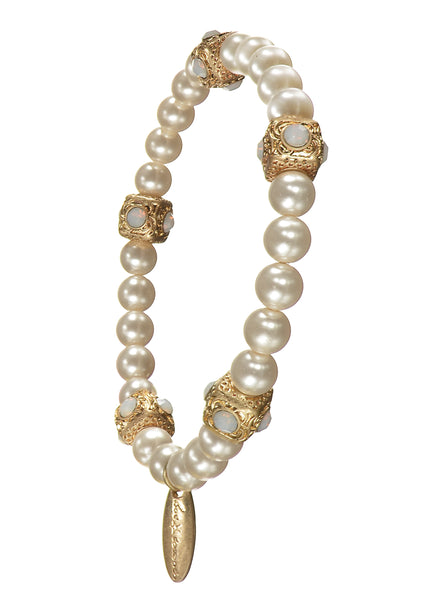 Faux pearl and bead bracelets