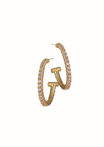 Hot Tomato sparkly hoop earrings