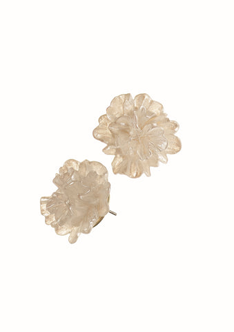 Hot Tomato white flower burst earrings