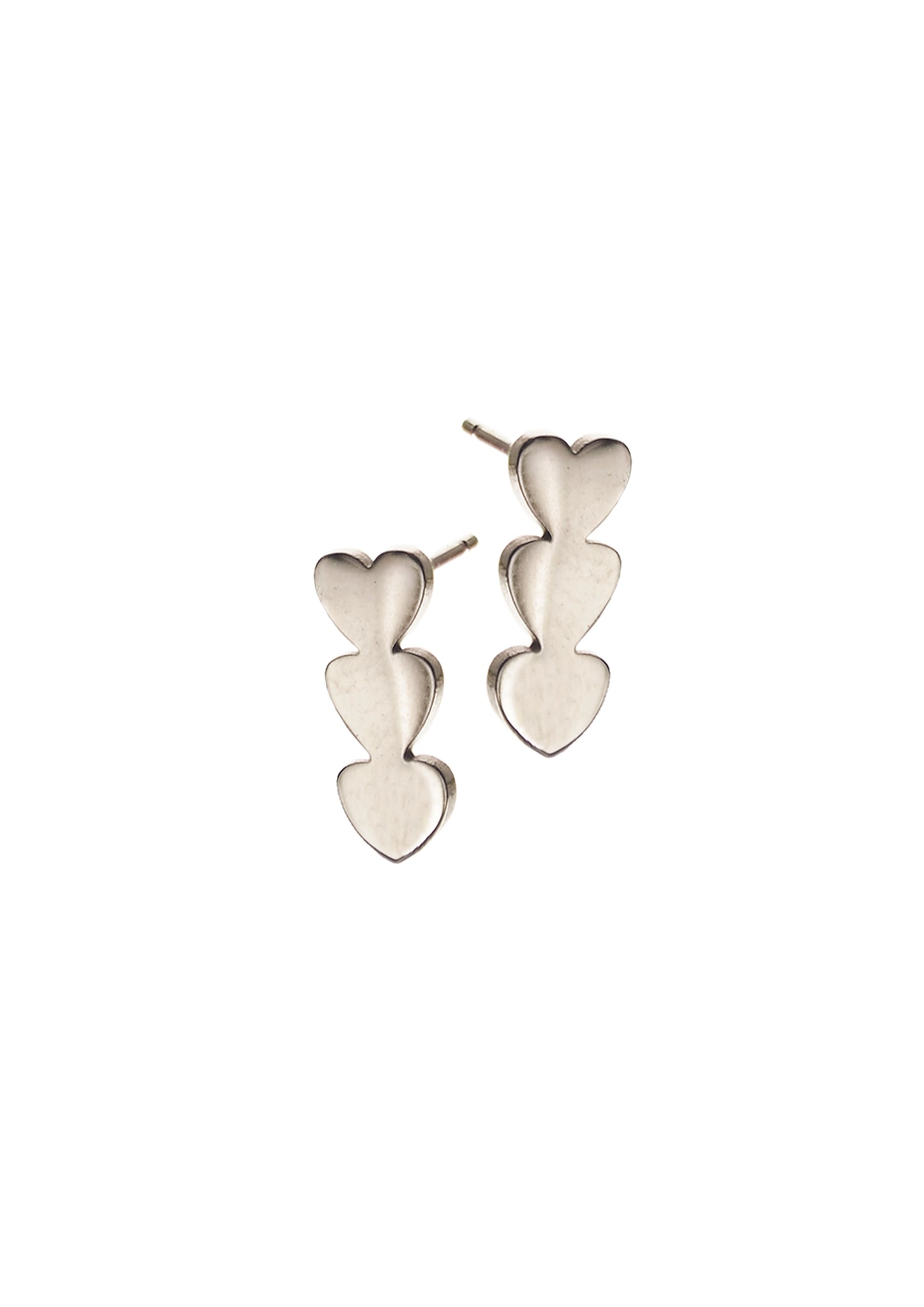 Hot Tomato trio micro heart earrings