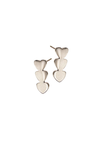 Hot Tomato trio micro heart earrings