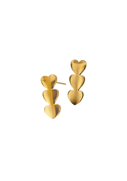 Hot Tomato trio micro heart earrings