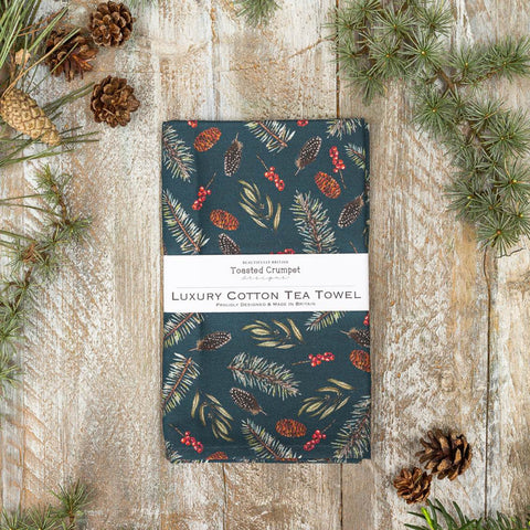 Toasted Crumpet Tea Towel-Winter Nights