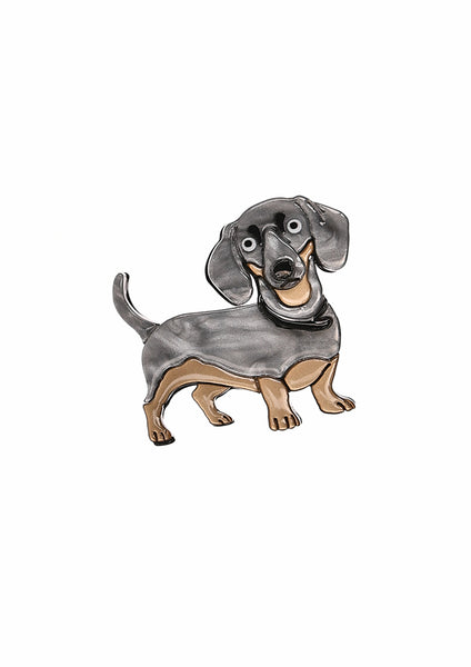 Hot Tomato acrylic brooch-Dachshund