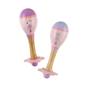 Pink mouse  & cat maraca set