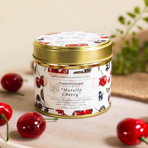 Toasted Crumpet tin candle-Morello cherry