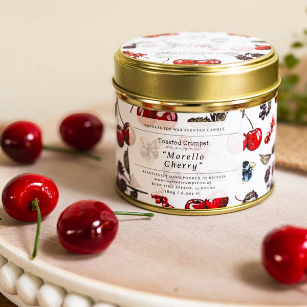 Toasted Crumpet tin candle-Morello cherry