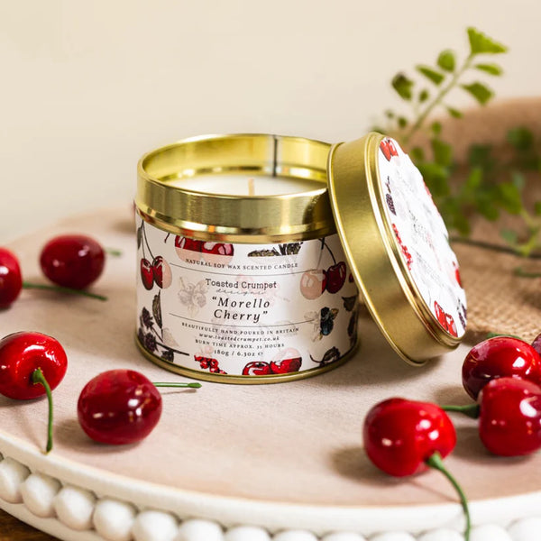 Toasted Crumpet tin candle-Morello cherry