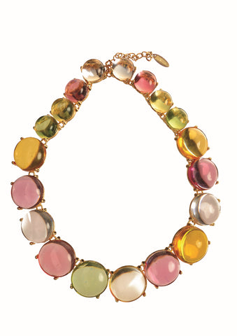 Hot Tomato multi coloured acrylic stone necklace