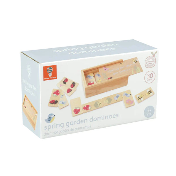 Wooden dominoes set -Spring garden