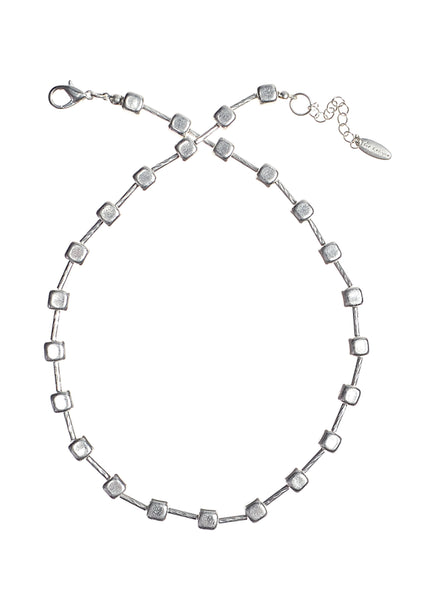 Hot Tomato bugle bead link necklace